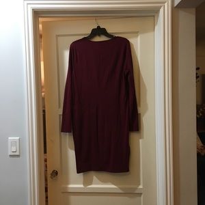 Burgundy form fitting dress perfect for holidays